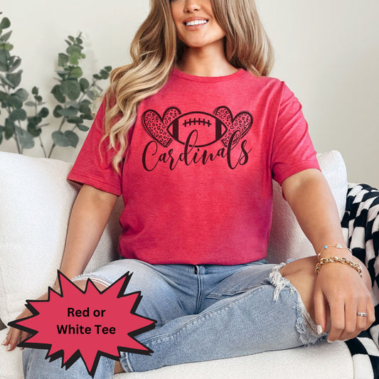 Leopard Cardinal Football Tee