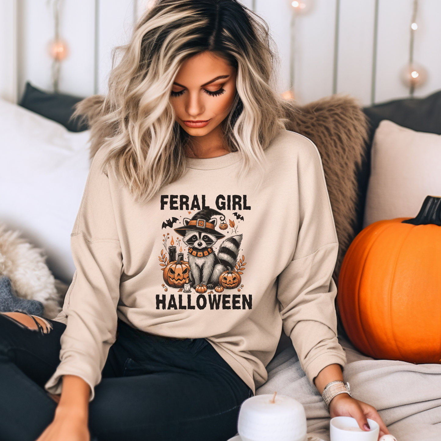 Feral Girl Halloween Sweatshirt