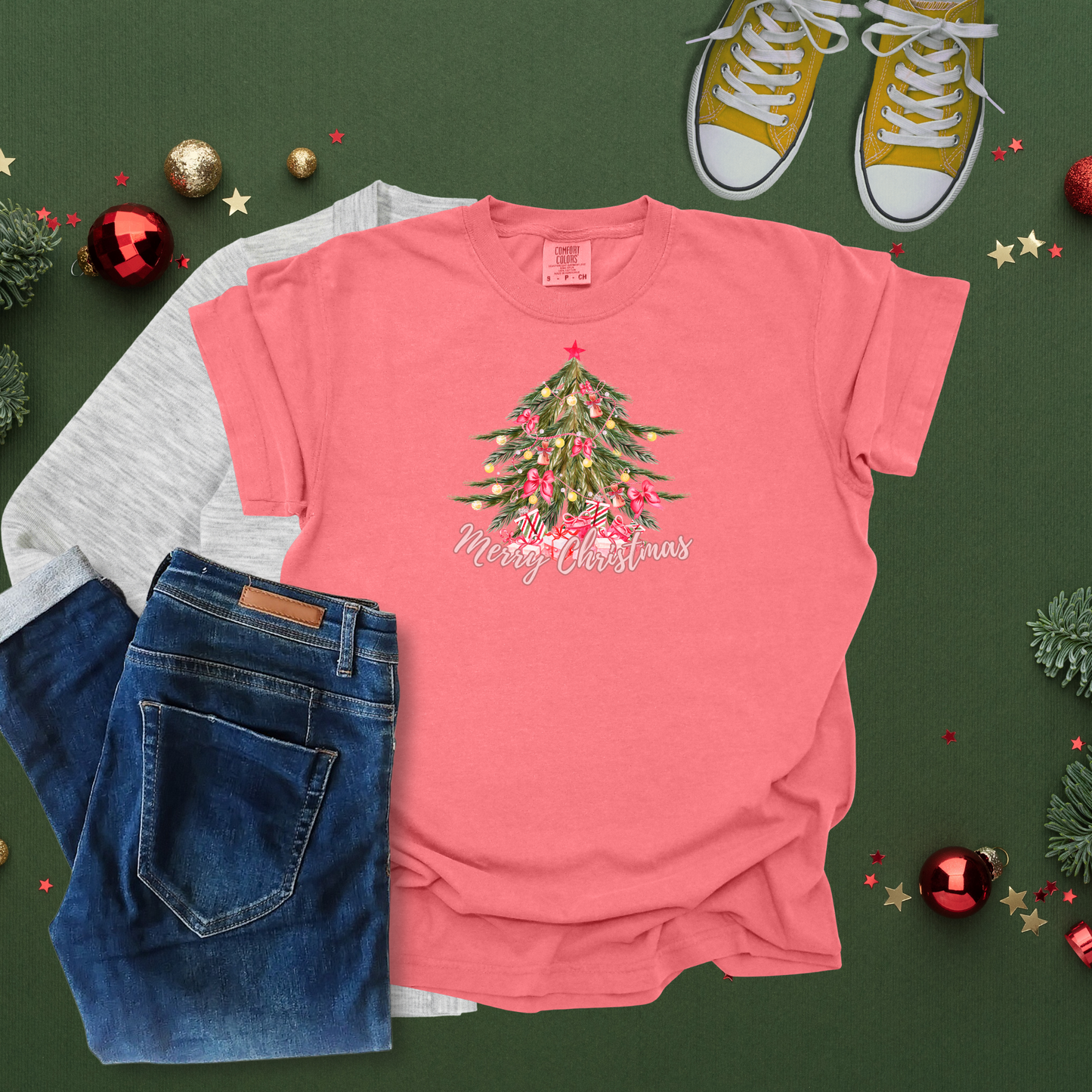 Pink Merry Christmas Tee