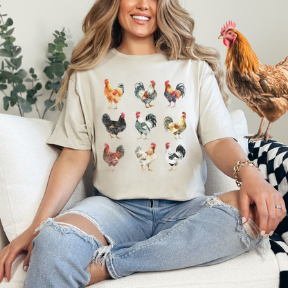 Watercolor Chicken Tee